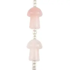 Dyed Rose Quartz Mushroom Beads, 20mm by Bead Landing&trade;