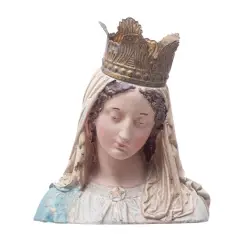 Hello Honey&reg; 8" Magnesia Virgin Mary Bust with Removable Crown