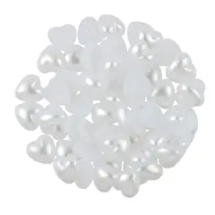 7.4mm White AB Flatback Plastic Pearl Hearts, 300ct. by Bead Landing&trade;