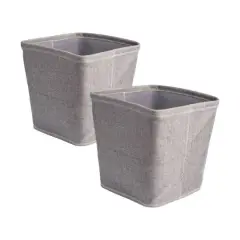 DII&reg; 13" Zig Zag Stitch Trapezoid Fabric Bins, 2ct. Gray