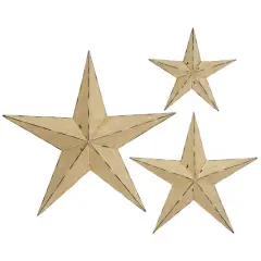 Cream Stars Rustic Metal Wall Decor Set