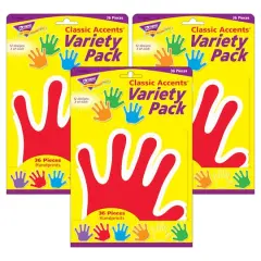 Trend Classic Accents&reg; Handprints Variety Pack, 3 Packs of 36