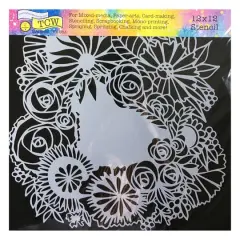 The Crafter's Workshop Floral Statement Stencil, 12" x 12"