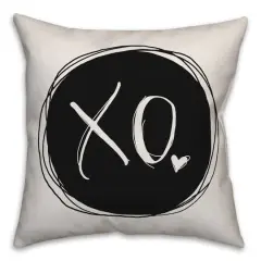 XO Black & White Throw Pillow