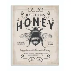 Stupell Industries Honey Bee Rustic Farm Wooden Wall Plaque