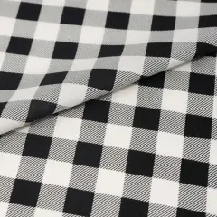 SINGER Christmas Black Buffalo Check Cotton Fabric