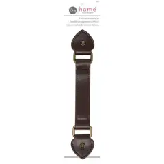 Dritz Home&reg; Dark Brown Faux Leather Handle Set