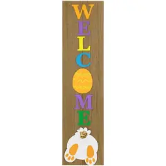3.25ft. Welcome Wooden Easter Bunny Porch Board Sign