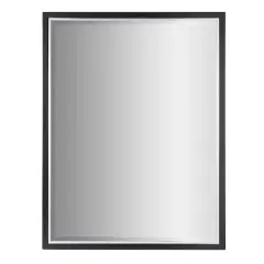 Brushed Black/Chrome Metal Framed Beveled Edge Wall Mirror - 30" x 40"