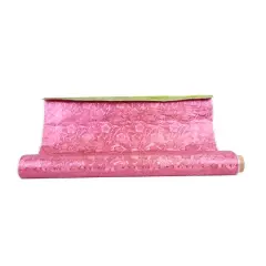 JAM Paper Windsor Cameo Floral Foil Wrapping Paper, 20" x 30ft. Azalea