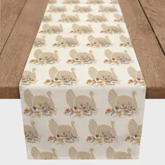 72" Neutral Turkey Pattern Poly Twill Table Runner