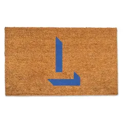 Blue Shadow Monogram Natural Coir Doormat L
