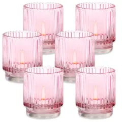 Kate Aspen&reg; Ribbed Glass Votive Candle Holder Set