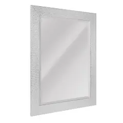 Head West 29" Chrome & White Tile Textured Frame Vanity Mirror