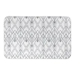 Navy White Pattern 34" x 21" Bath Mat