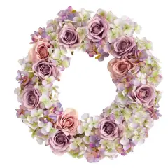 18" Rose & Hydrangea Wreath