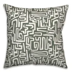 Wiggly Shapes Indoor/Outdoor Pillow Sage
