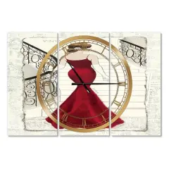 Designart Elegance Glam Paris Diva III Multipanel Wall Clock
