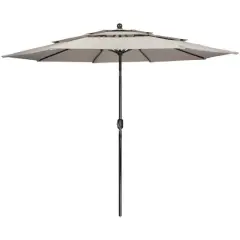 9.75ft. Outdoor Patio Market Umbrella with Hand Crank & Tilt Beige