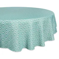 DII&reg; 60" Round Aqua Diamond Outdoor Tablecloth