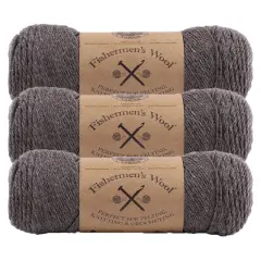 3 Pack Lion Brand&reg; Fishermen's Wool&reg; Yarn Brown Heather