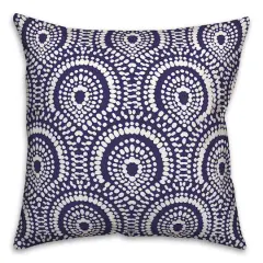 18" x 18" Fan Pattern Indoor/Outdoor Throw Pillow Blue