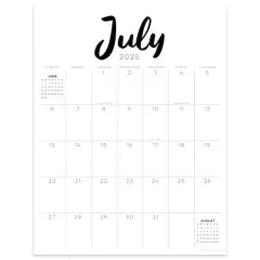 July 2025 - June 2026 Large Art Poster Wall Calendar
