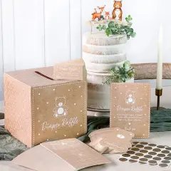 Kate Aspen&reg; Kraft Bear Diaper Raffle & Scratch Off Game Set