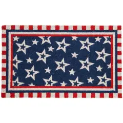 Blue & Red Patriotic Stars & Stripes Border Doormat