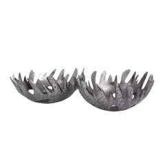 Grey Contemporary Abstract Decorative Bowl