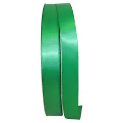 JAM Paper 7/8" x 100yd. Double Face Satin Ribbon Emerald