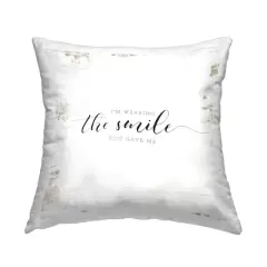 Stupell Industries Wearing the Smile You Game Me Romantic Couple Phrase Throw Pillow 18" x 18"