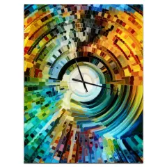 Designart 'Paths Of Stained Glass Modern Rectangular Wall Clock
