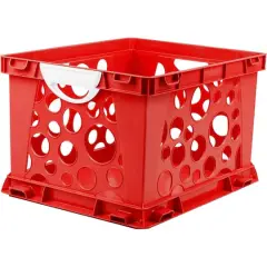 Storex Premium File Crate with Handles Red