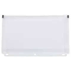JAM Paper 6" x 9.5" Clear Plastic 3 Hole Punch Binder Zip Envelopes, 108ct.