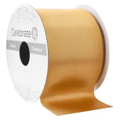 2.5" x 10yd. Satin Wired Ribbon by Celebrate It&reg; Classic Gold