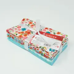 SINGER Perfect Teal Floral Cotton Fabric Bundle