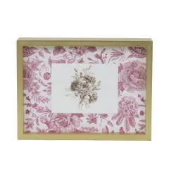 Gold Frame Light Pink Floral Print Tabletop D&eacute;cor by Ashland&reg;