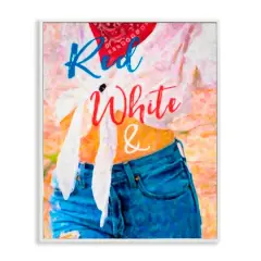 Stupell Industries Red White & Blue Patriotic American Celebration Framed Giclee Art