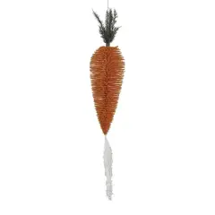 Hello Honey&reg; 39" Orange Flocked Bottle Brush Carrot Ornament