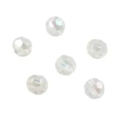 Clear Aurora Borealis Faceted Acrylic Round Craft Beads by Bead Landing&trade;, 8mm