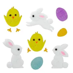 Bunnies & Chicks Easter Spring Gel Window Clings