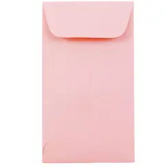 JAM Paper #6 Coin Business Colored Envelopes, 50ct. Baby Pink Pastel