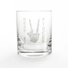 Rest in Pieces Peace Sign 11oz. Whiskey Glass