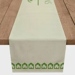 Green Leprechauns Welcome Cotton Twill Runner