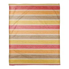 Fall Stripes Coral Fleece Blanket