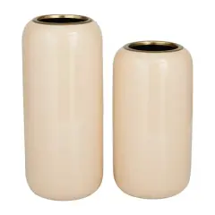 Metal Vase Set Cream