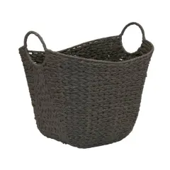 Household Essentials 17.5" Woven Paper Rope Basket with Handles Gray
