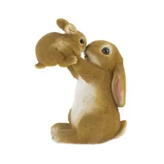 8" Playful Mom & Baby Rabbit Figurine