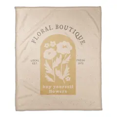 50" x 60" Floral Boutique Mod Sign Coral Fleece Blanket